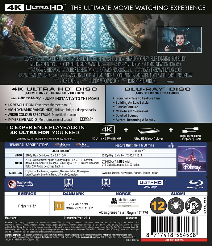 Maleficent 4K UHD + Blu Ray - 4K UHD - Future Movie Shop